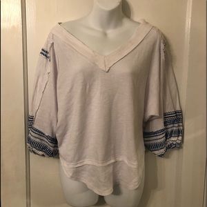 Free People Embroidered Long Sleeve Blouse